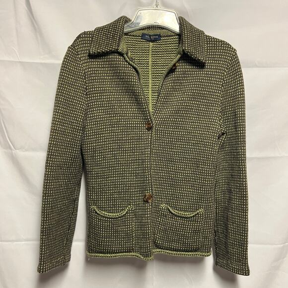Piazza Sempione Made in Italy Button Front Green Cardigan Sweater Size Small - Picture 1 of 7